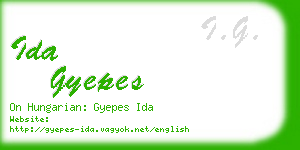ida gyepes business card